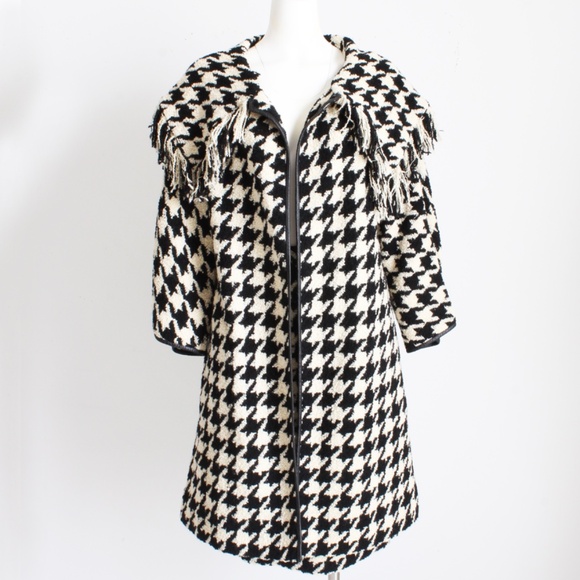 Bonnie Cashin Jacket and Skirt Set Houndstooth Boucle Fringe 2pc Suit Shawl Coll - Picture 3 of 11